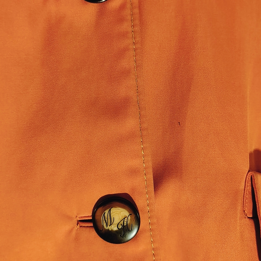 Vintage Misty Harbor Signature Burnt Orange Rain Coat W/ Removable Floral Liner - Picture 13 of 15